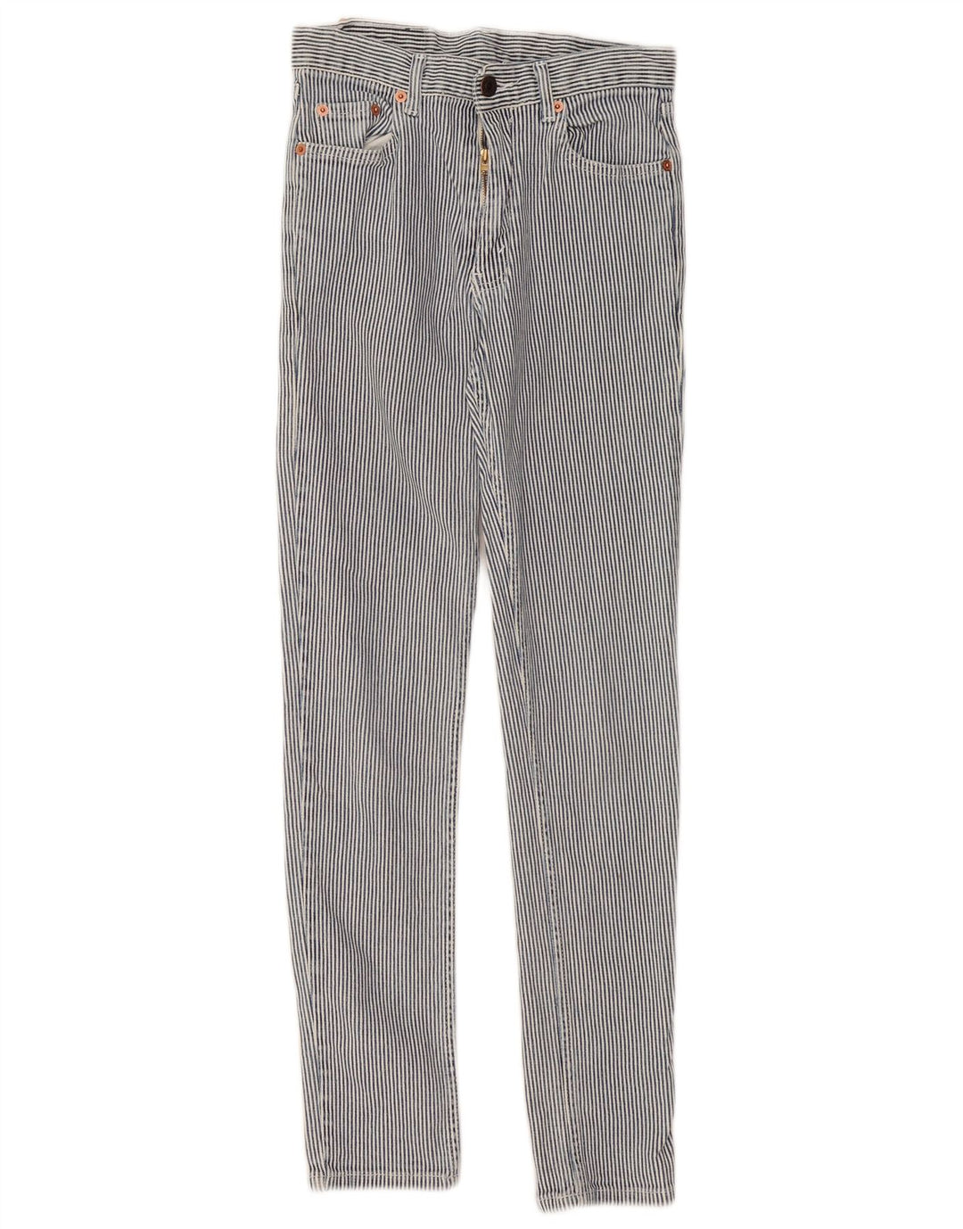Levi's Damen Slim Jeans W24 L28 Blaue Nadelstreifen