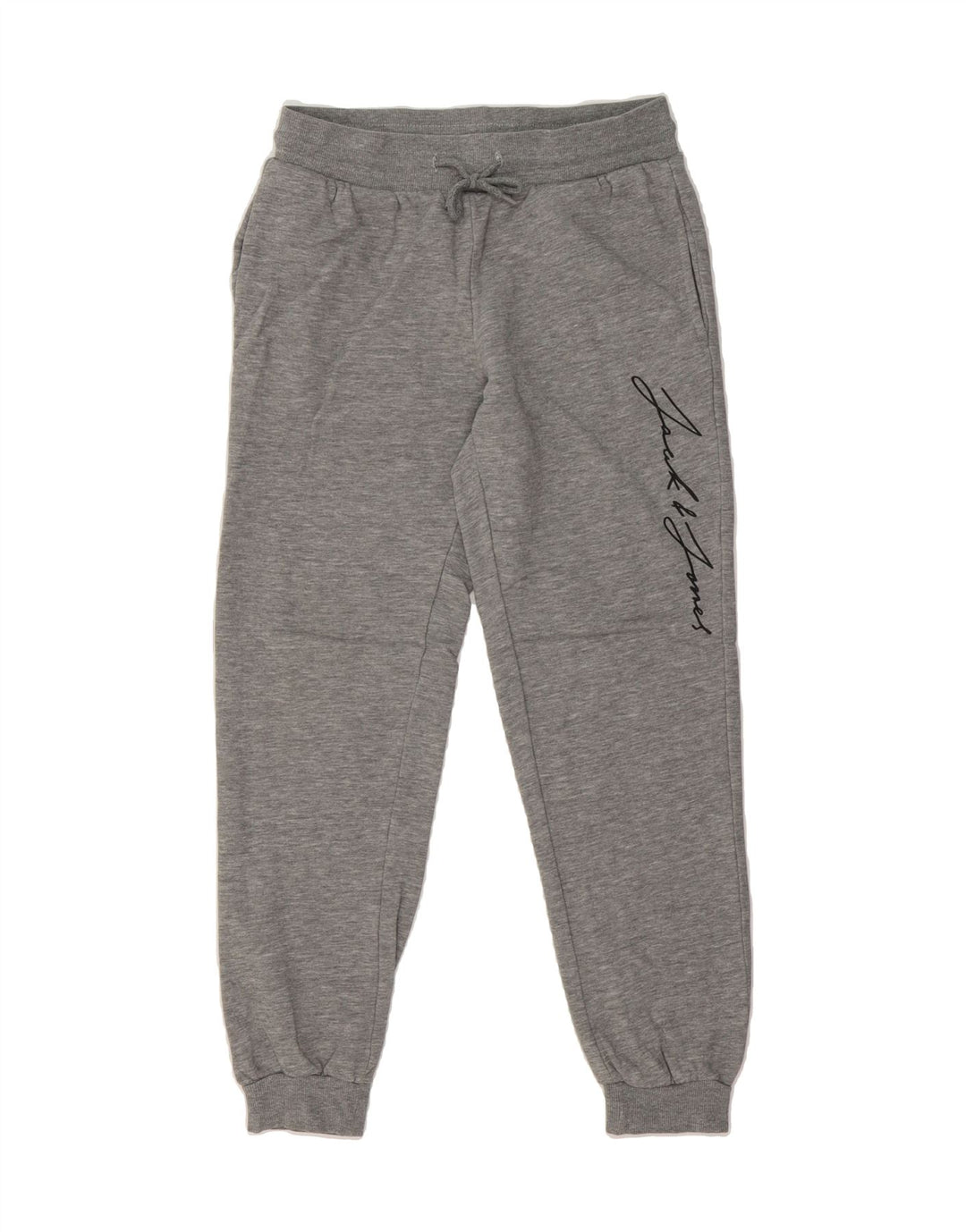 JACK & JONES Mens Graphic Tracksuit Trousers Joggers Small Grey Cotton Vintage Jack & Jones and Second-Hand Jack & Jones from Messina Hembry 