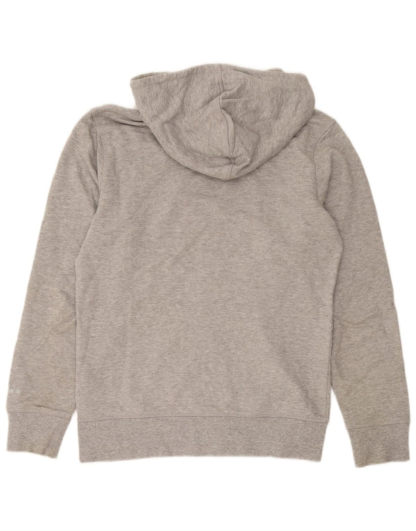Diadora Damen-Kapuzenpullover mit grafischem Reißverschluss, UK 16, Größe L, grau meliert, Baumwolle