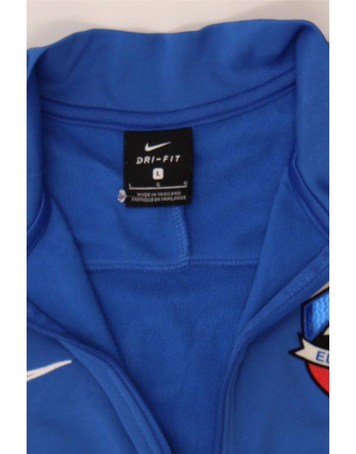NIKE Womens Dri Fit Tracksuit Top Jacket UK 16 Large Blue Colourblock Vintage Nike and Second-Hand Nike from Messina Hembry 