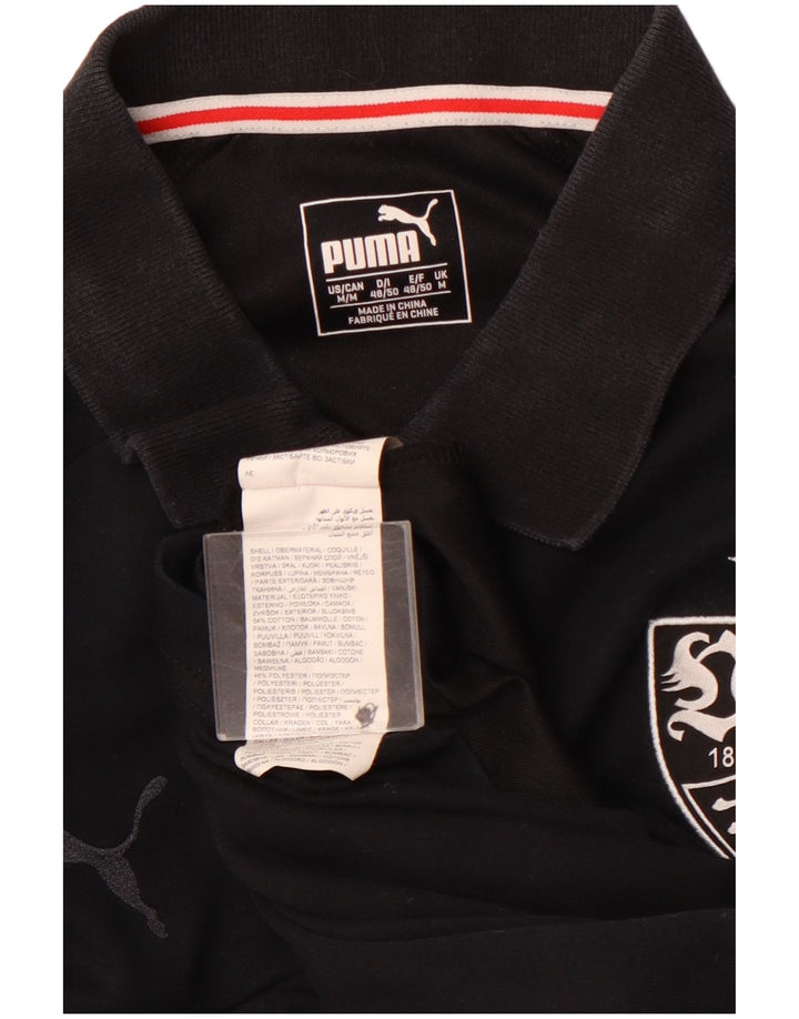PUMA Herren-Poloshirt mit Grafik, mittelschwarz, Baumwolle