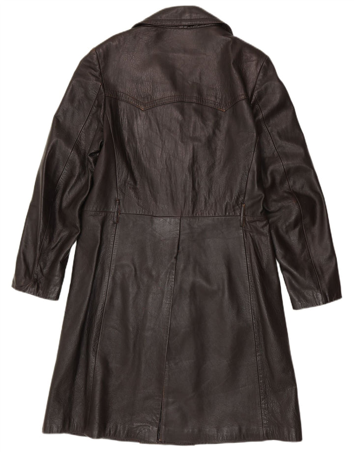 VINTAGE Herren Ledermantel IT 50 Großes braunes Leder