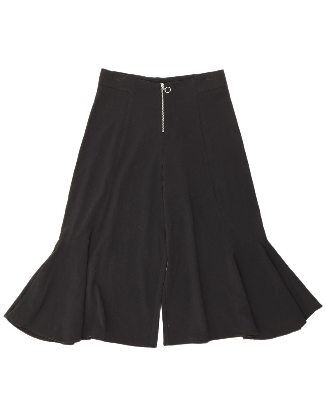 Zara Damen Cullotes Capri-Hose, Größe S, W26, L19, schwarze Seide