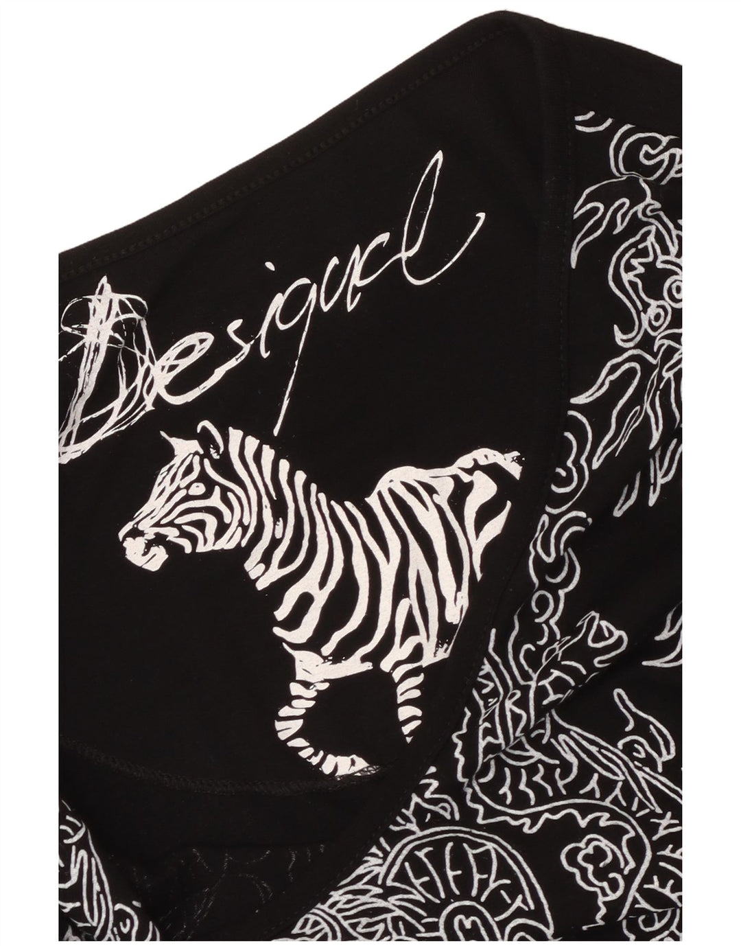 Desigual Womens Abstract Pattern A-Linie Kleid UK 6 XS Schwarz