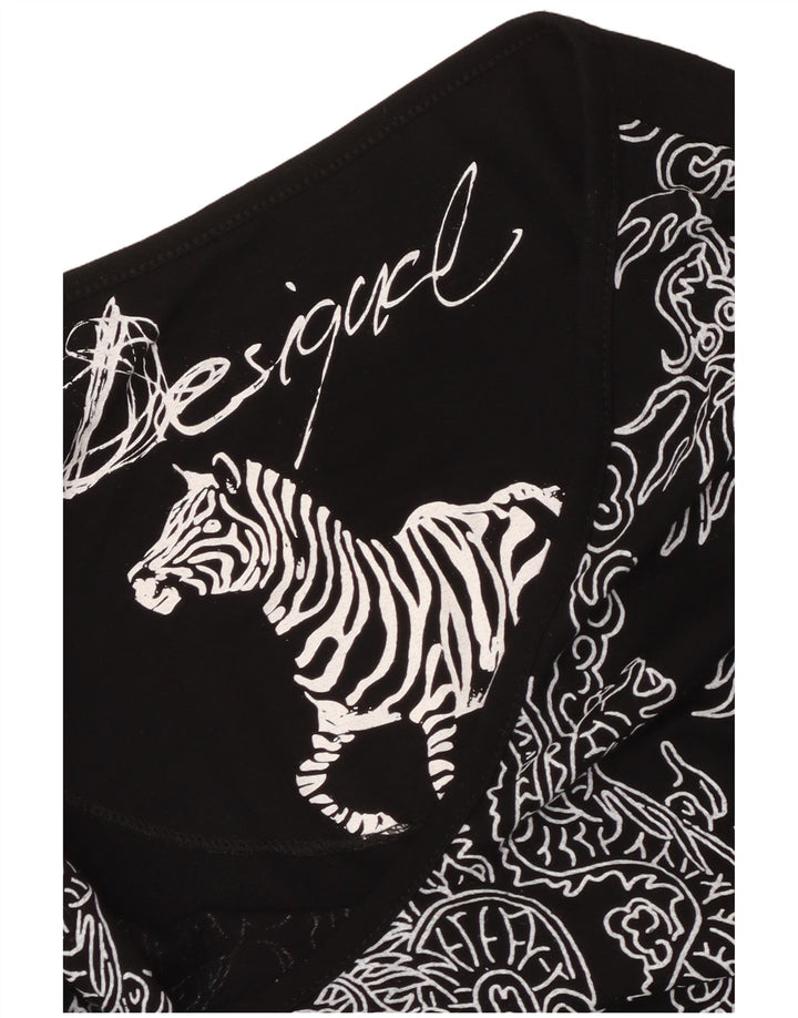 Desigual Womens Abstract Pattern A-Linie Kleid UK 6 XS Schwarz