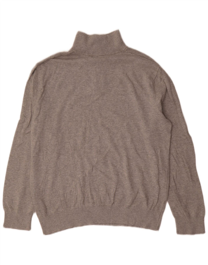 Nautica Herren-Pullover mit Reißverschluss am Hals, große graue Baumwolle
