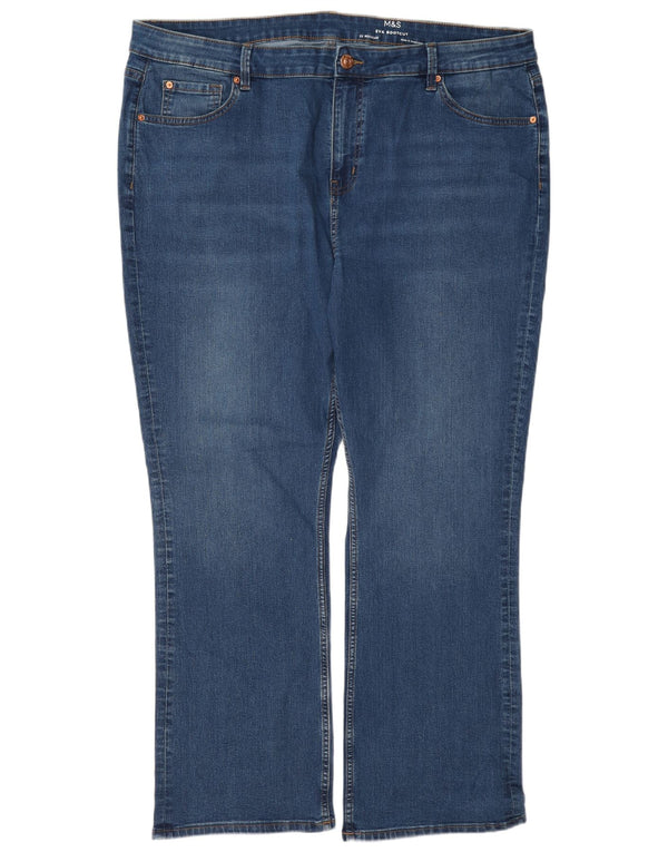 Marks & Spencer Damen Eva Bootcut-Jeans mit hoher Taille, UK 22 3XL W42 L30 Blau