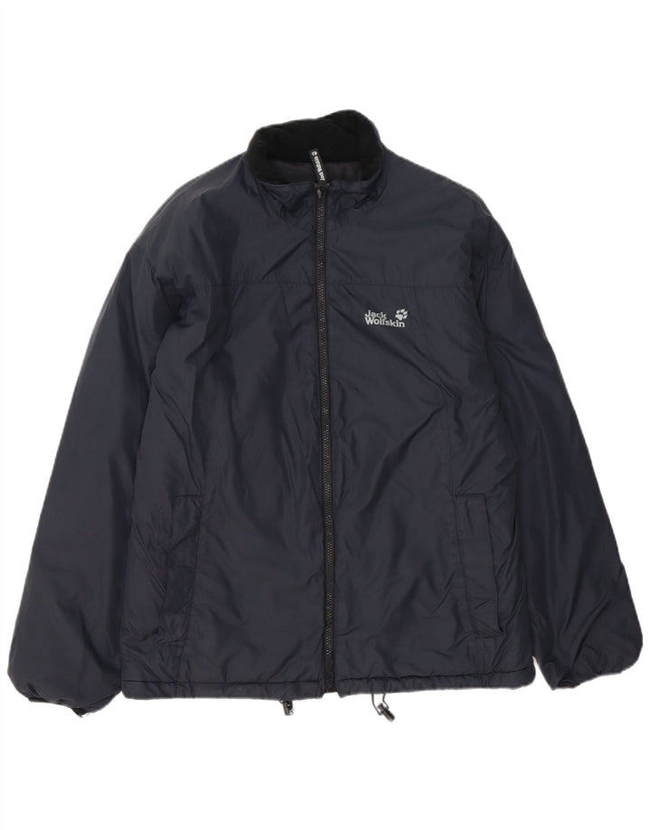 JACK WOLFSKIN Mens Windbreaker Jacket UK 36/38 Medium Navy Blue Polyamide