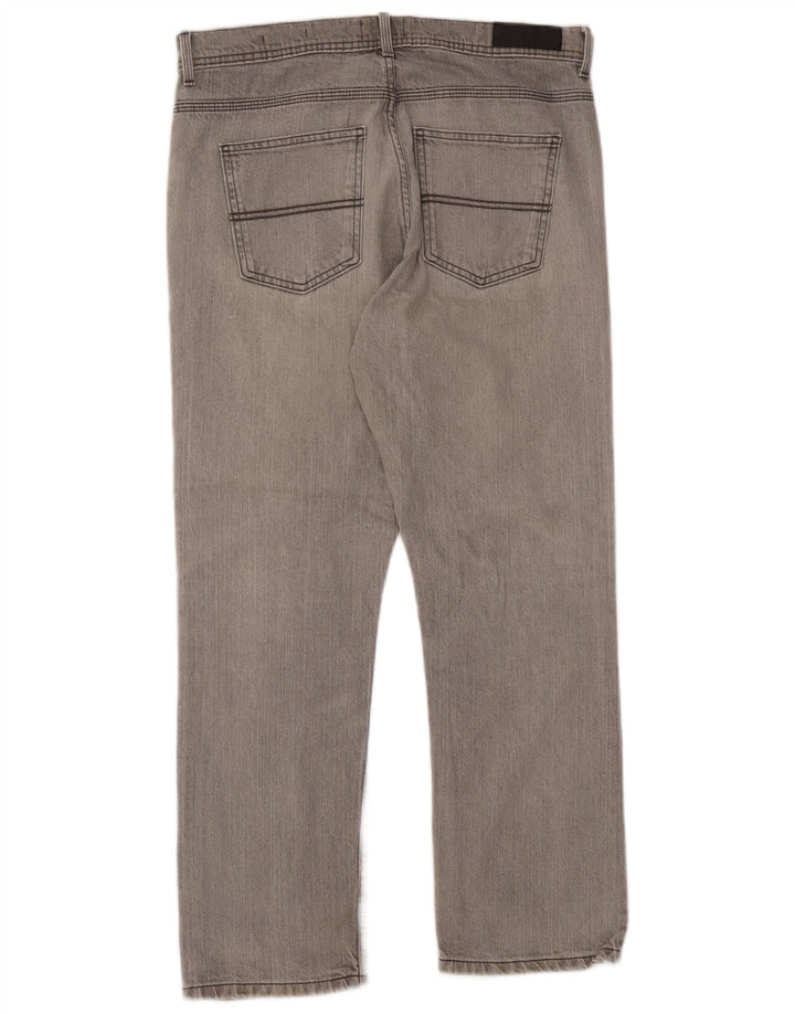 Marks & Spencer Herren Regular Straight Jeans W34 L29 Graue Baumwolle