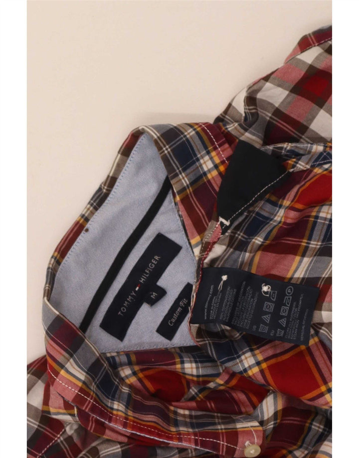 Tommy Hilfiger Herren-Hemd mit individueller Passform, mittelrot, kariert, Baumwolle