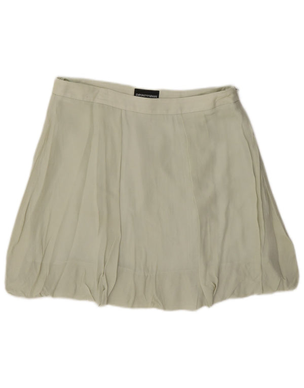 Emporio Armani Damen Mini-Blasenrock IT 40 Small W27 Grüne Seide