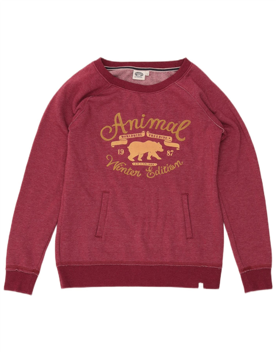 ANIMAL Grafik-Sweatshirt für Damen, UK 12, mittleres Burgunderrot, Polyester