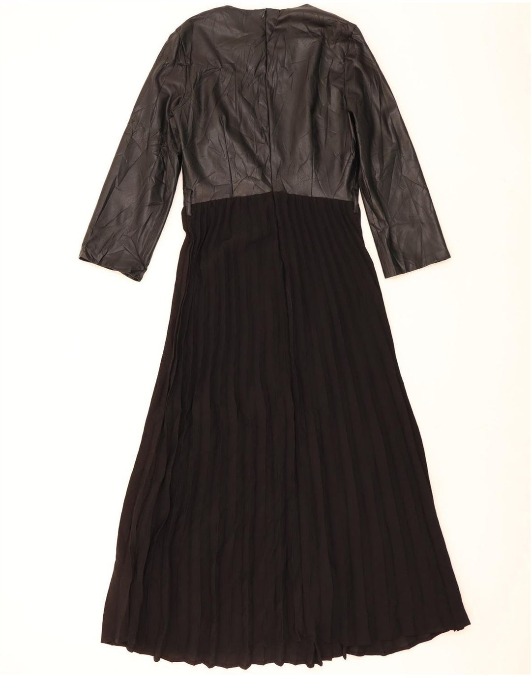 Zara Damen-Maxikleid mit langen Ärmeln, UK 10, Größe S, Schwarz, Colourblock-Polyester
