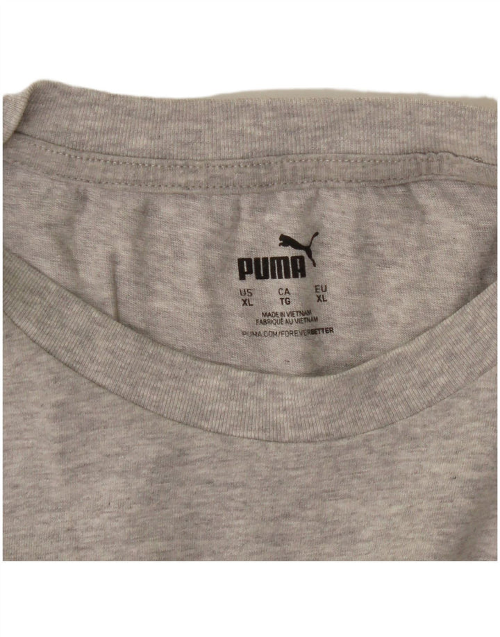 Puma Herren Grafik T-Shirt Top XL Grau meliert