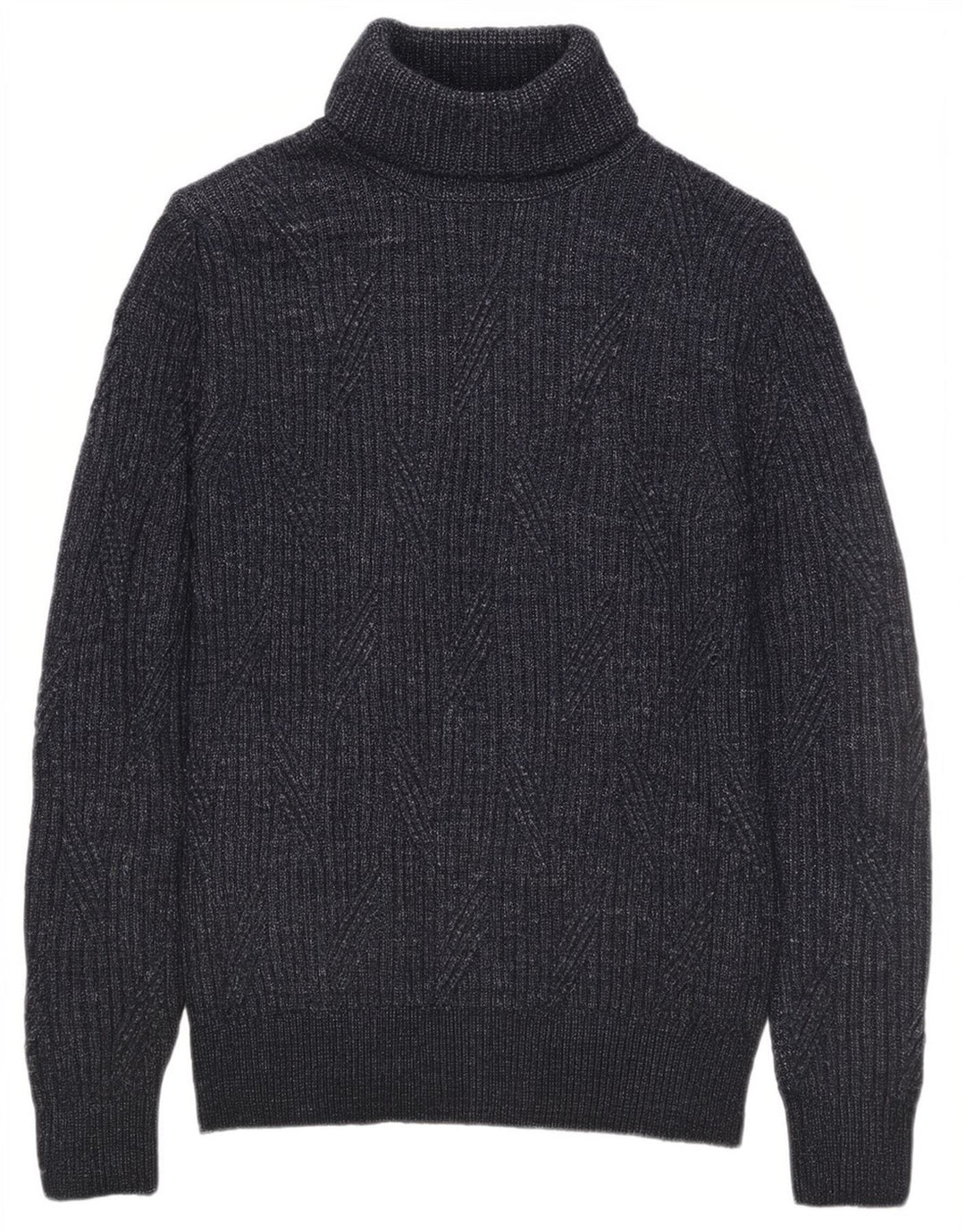 Marks & Spencer Mens Roll Neck Jumper Sweater Medium Navy Blue Flecked