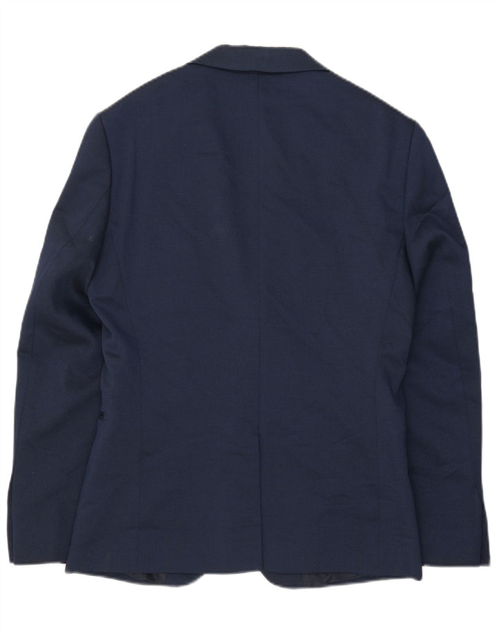 Zara Herren-Blazerjacke mit 2 Knöpfen, EU 48, Mittelmarineblau, Polyester