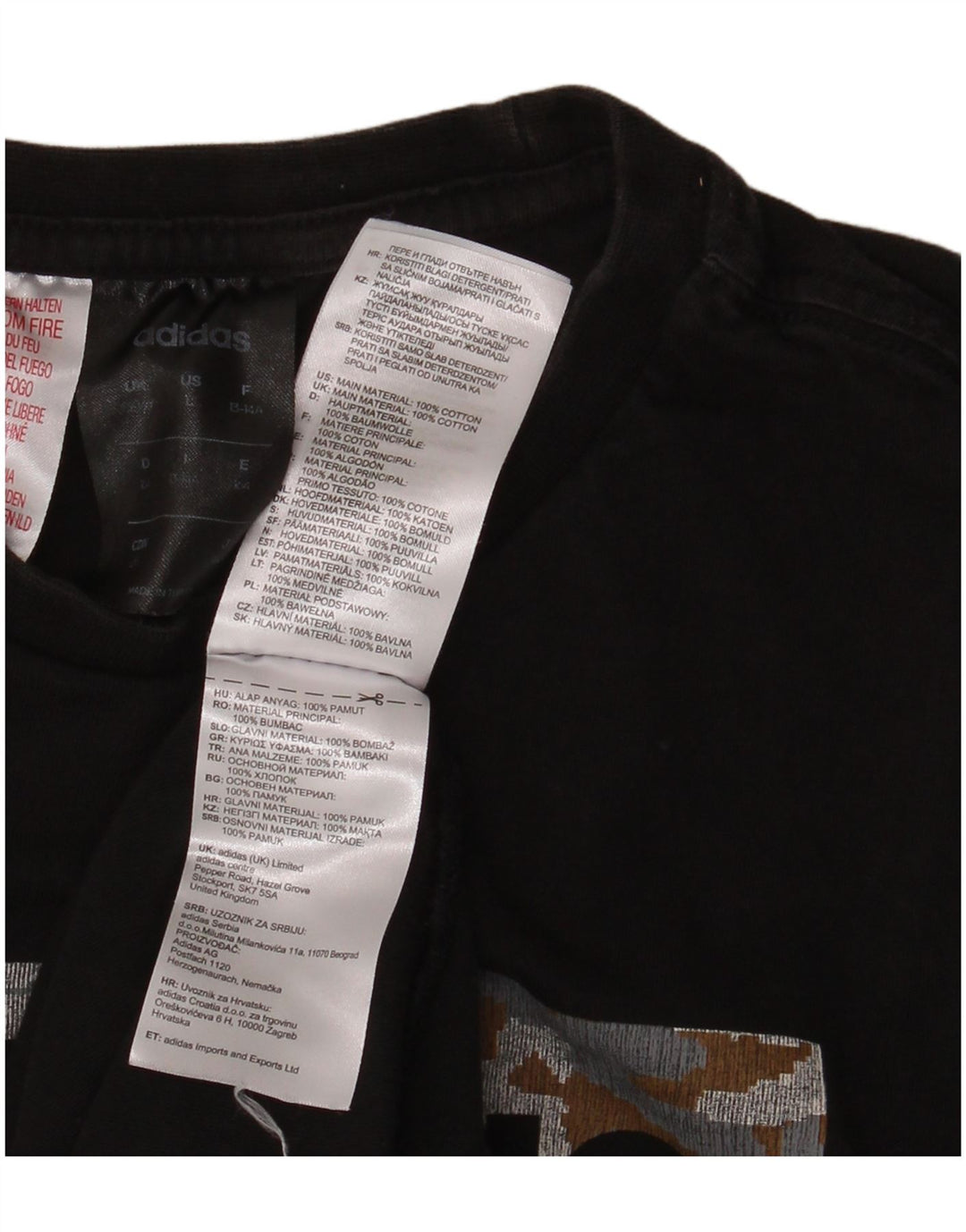 ADIDAS T-Shirt mit Grafik für Jungen, 13–14 Jahre, schwarze Baumwolle