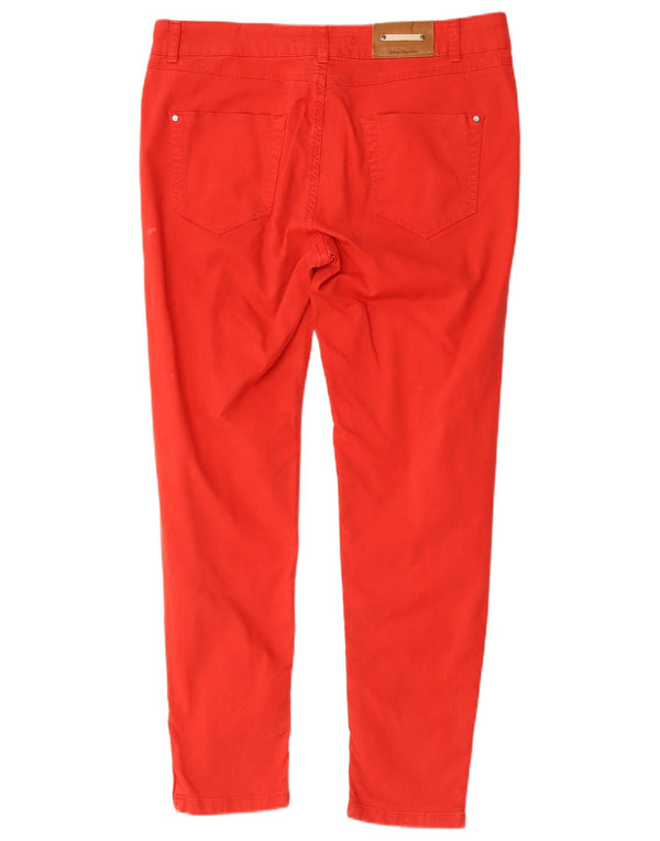 Zara Damen Slim Freizeithose EU 42 Large W32 L28 Rote Baumwolle