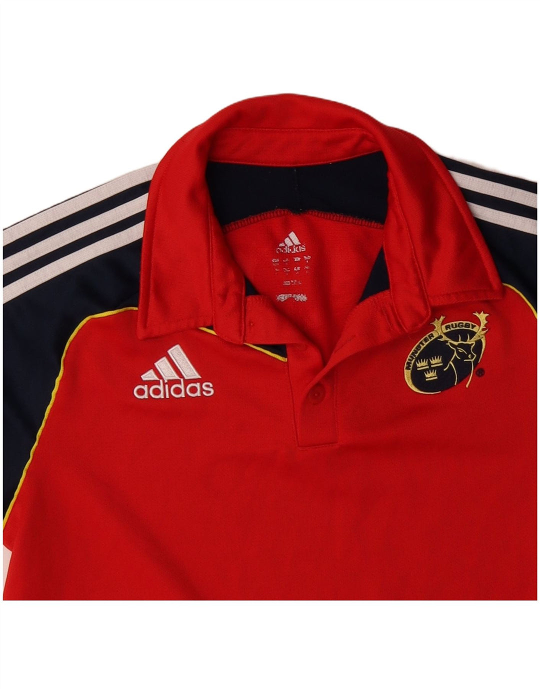 ADIDAS Herren Munster Rugby Grafik-Poloshirt, Mittelrot, Farbblock