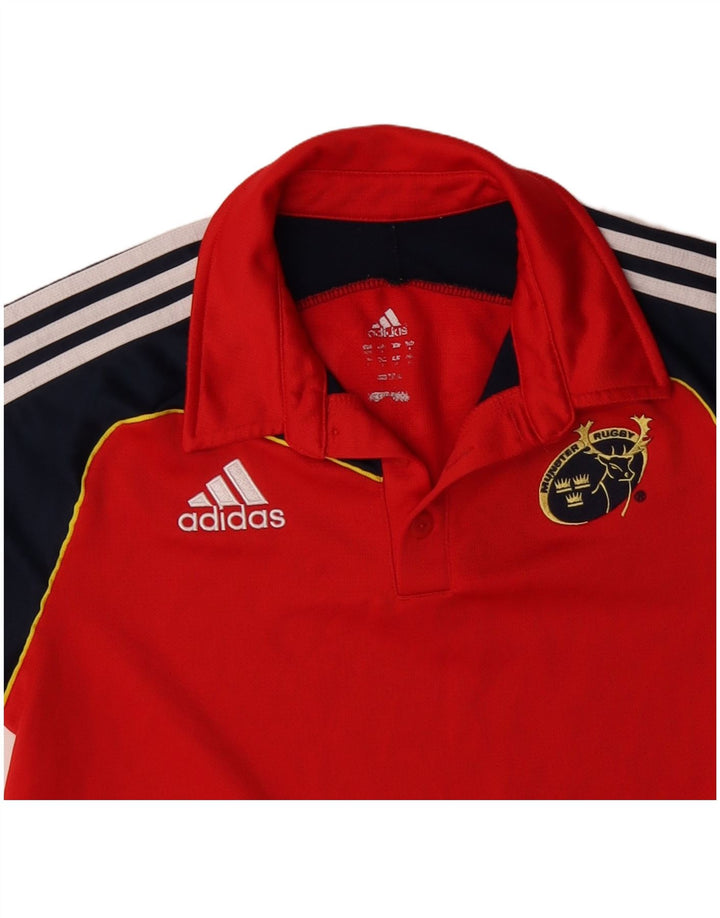 ADIDAS Herren Munster Rugby Grafik-Poloshirt, Mittelrot, Farbblock