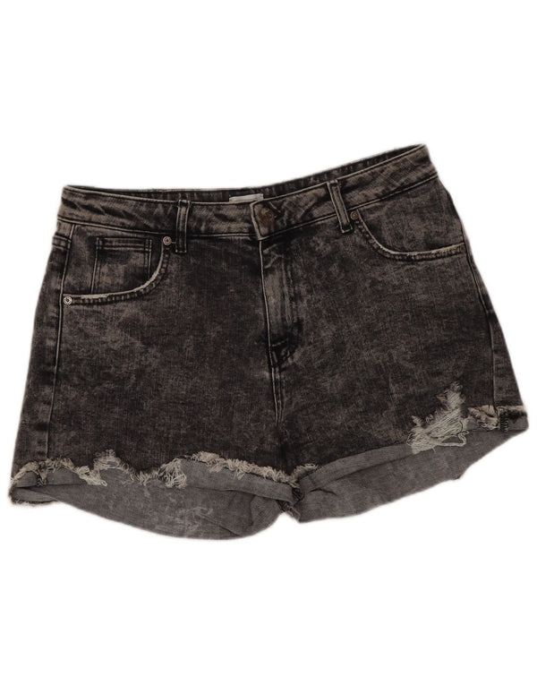 Carrera Damen Acid Wash Denim Hotpants IT 46 Large W31 Graue Baumwolle