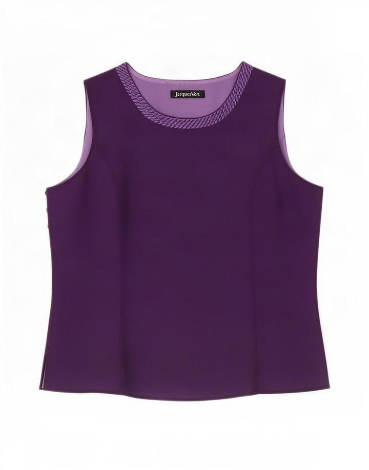 Jacques Vert Ärmelloses Damen-Blusenoberteil UK 16 Large Lila Polyester