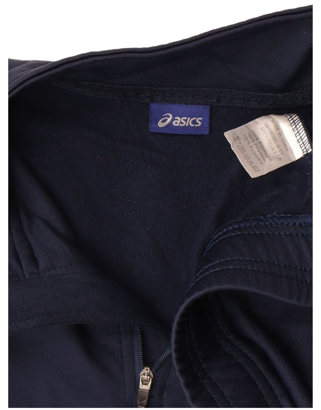 Asics Jungen-Pullover-Trainingsoberteil mit Reißverschluss, 13–14 Jahre, marineblaues Polyester