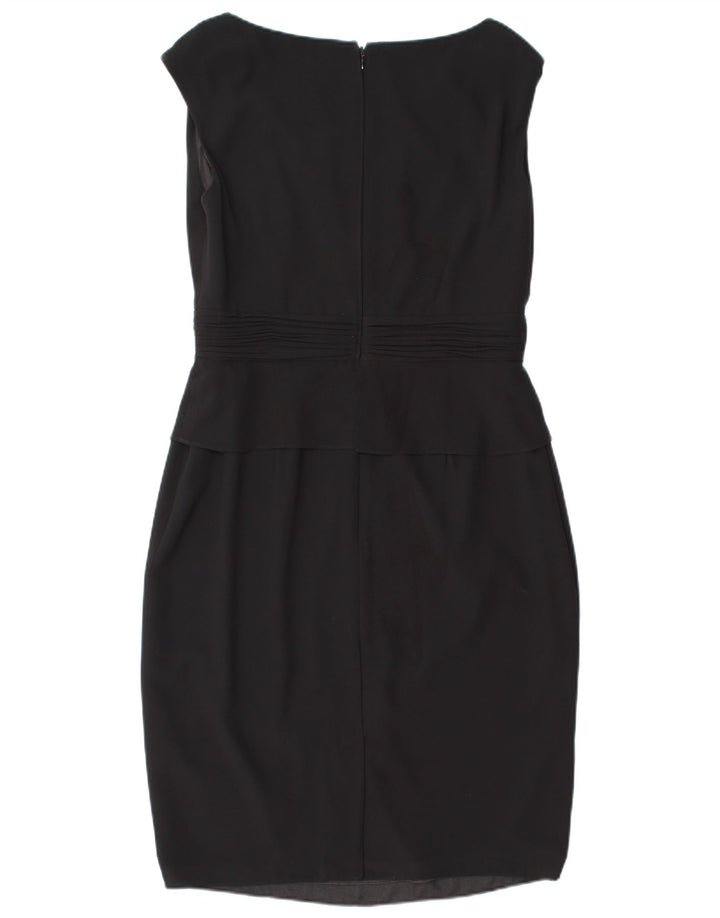 JACQUES VERT Damen Ärmelloses Schößchenkleid UK 12 Medium Schwarz Polyester