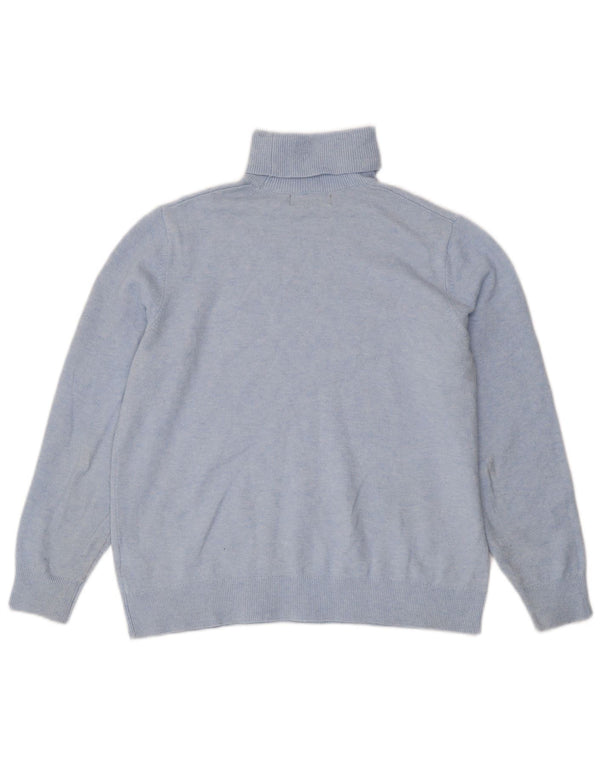 Marks & Spencer Damen Rollkragenpullover, UK 14, Mittelblau, Polyester