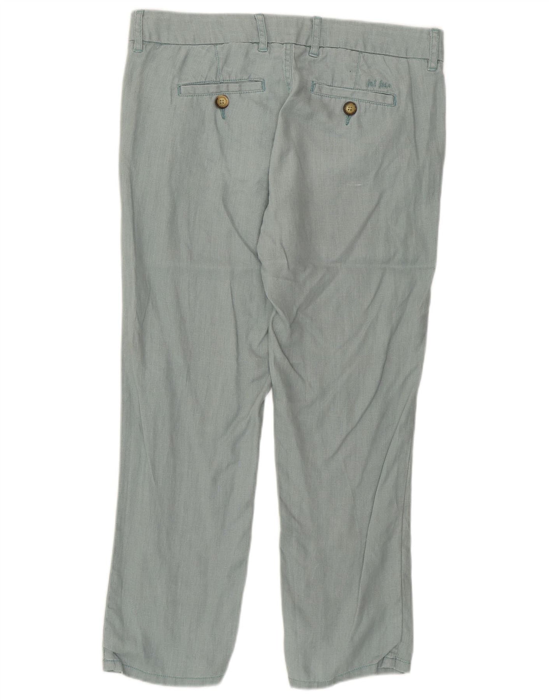 FAT FACE Damen-Freizeithose, gerade, UK 10, Größe S, W32, L25, grünes Leinen