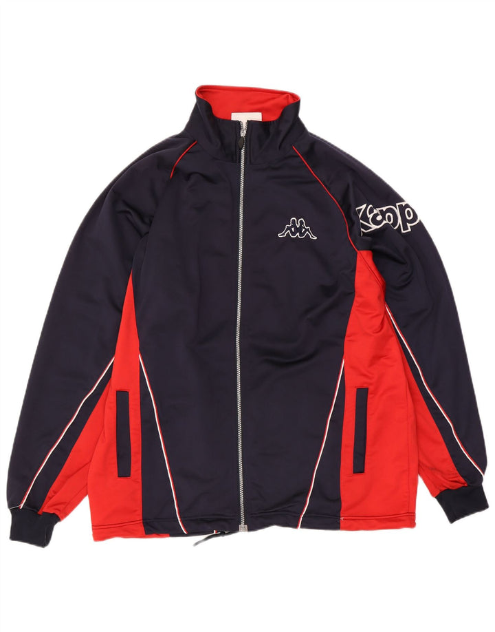 Kappa Herren-Trainingsanzug mit grafischem Oberteil, groß, Marineblau, Farbblock