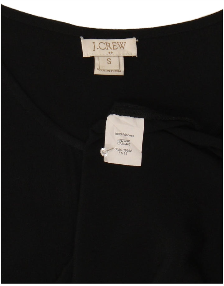 J. CREW Damen Langarm-Blusenoberteil UK 10 Small Schwarze Viskose