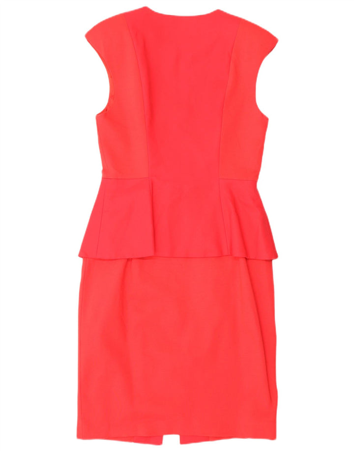 Ärmelloses Schößchenkleid für Damen von Ted Baker, Größe 2, klein, rote Baumwolle