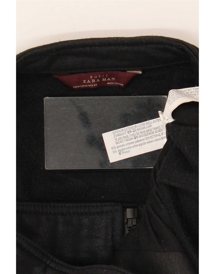Zara Herren Bomberjacke UK 38 Medium Schwarz Polyester
