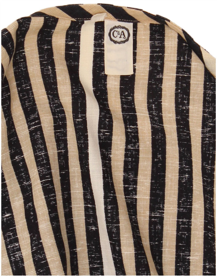 C & A Crop-Blusenoberteil für Damen, EU 42, groß, schwarz gestreift, Baumwolle