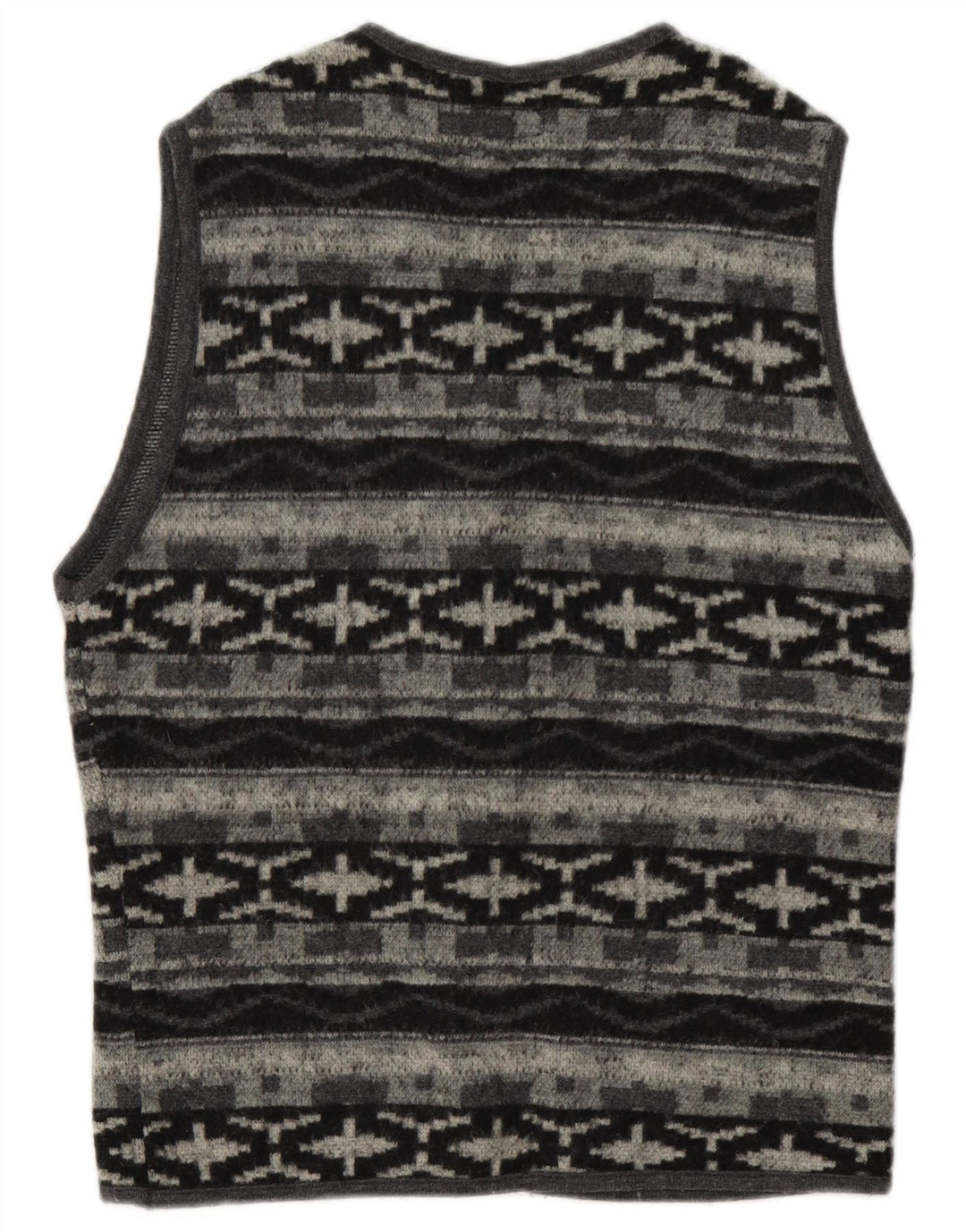 Alcatraz Herren-Cardigan, ärmellos, klein, grau, geometrisch
