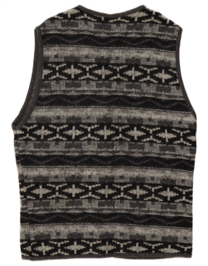 Alcatraz Herren-Cardigan, ärmellos, klein, grau, geometrisch