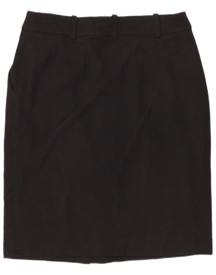 BROOKS BROTHERS Gerader Damenrock US 4 Medium W30 Schwarze Wolle