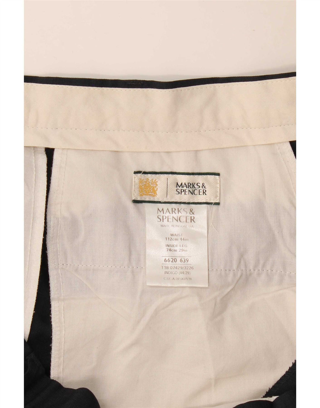 Marks & Spencer Herren-Anzughose mit Pegged-Anzug, W44, L29, marineblaues Polyester
