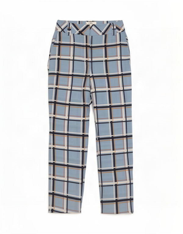 Topshop Damen gerade Chino-Hose, UK 10, Größe S, W30, L30, blau kariert