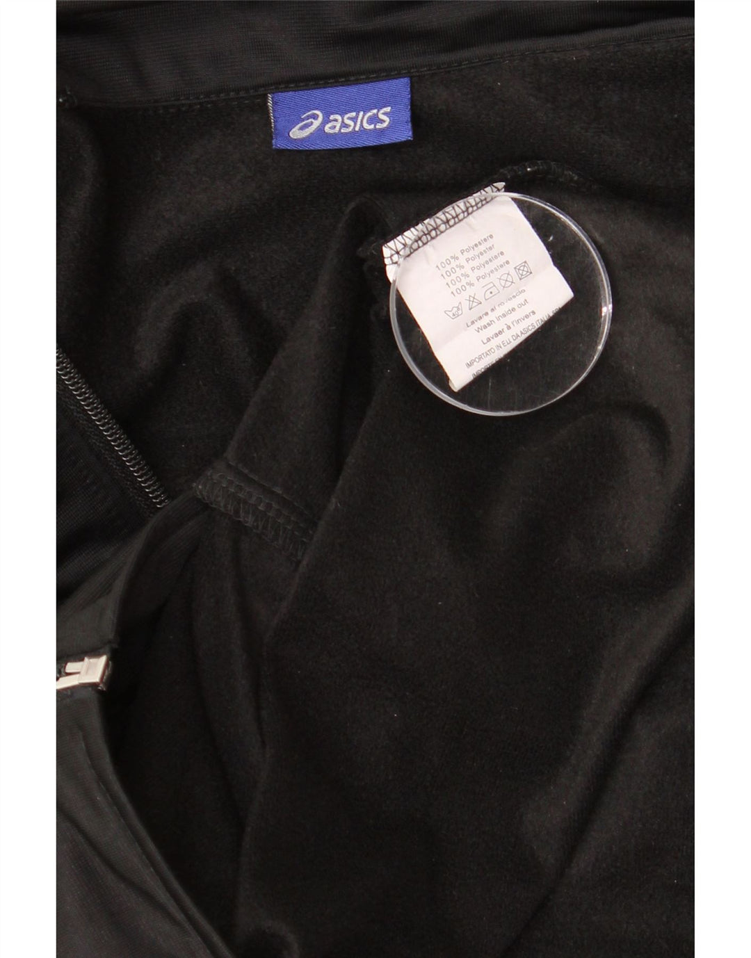Asics Herren-Trainingsanzug-Top-Jacke, Mittelschwarzes Farbblock-Polyester