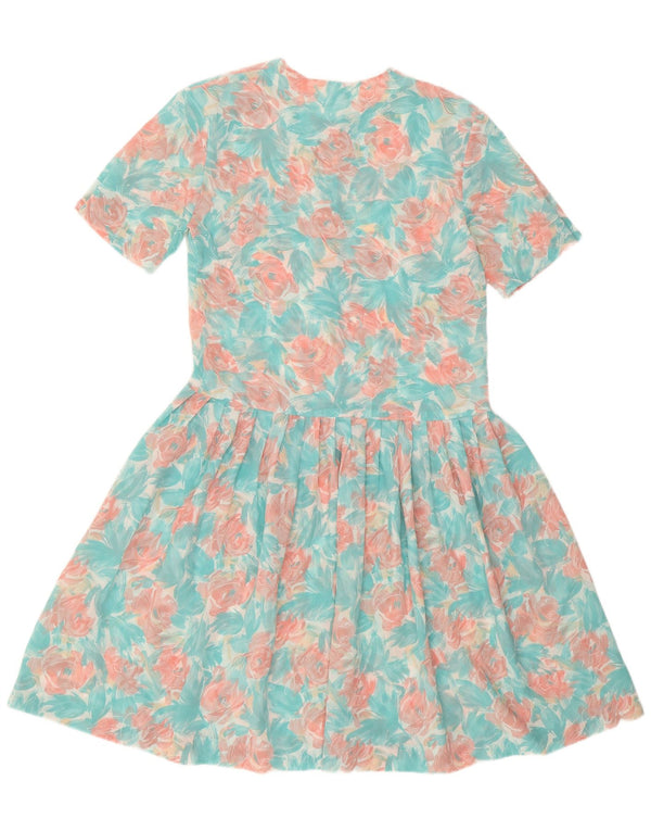 Eastex Damen Swing-Kleid UK 12 Medium Türkis Blumenmuster Polyester