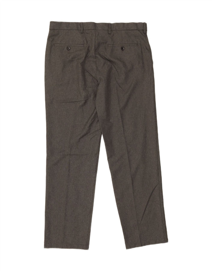 MARKS & SPENCER Mens Regular Fit Straight Suit Trousers W36 L30 Grey Vintage Marks & Spencer and Second-Hand Marks & Spencer from Messina Hembry 