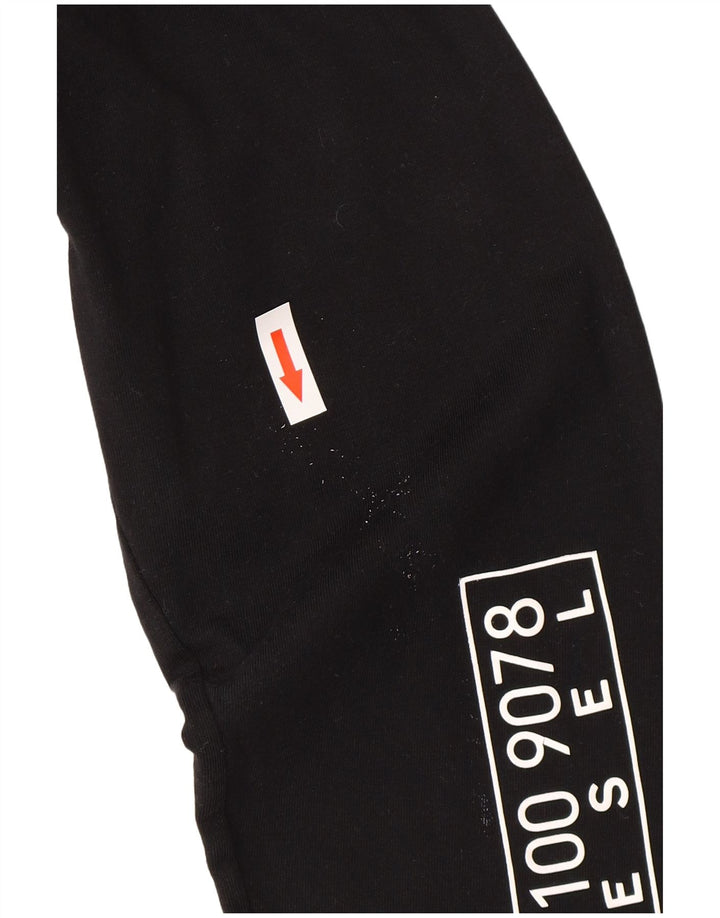 Diesel Herren-Pullover mit grafischem Reißverschluss, Größe S, schwarze Baumwolle