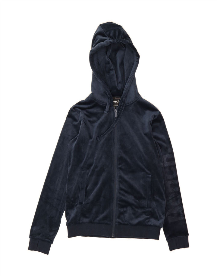 BENCH Womens Hooded Graphic Full Tracksuit UK 12 Medium Navy Blue Vintage Bench and Second-Hand Bench from Messina Hembry 
