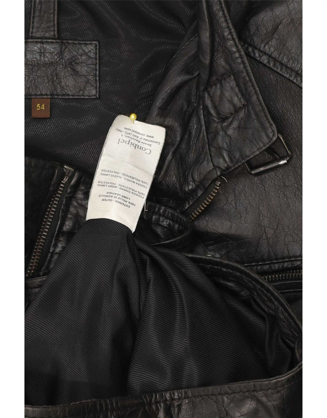 Conbipel Herren Lederjacke IT 54 XL Schwarzes Leder