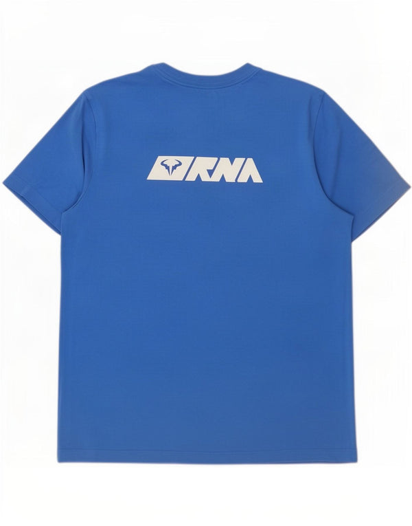 Nike Herren Rafa Graphic T-Shirt Top aus mittelblauer Baumwolle
