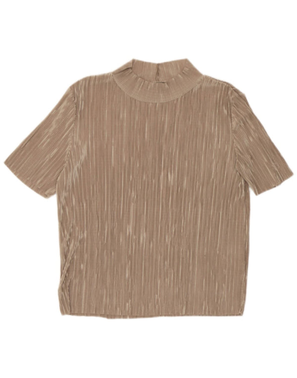 Zara Damen Bluse Top UK 14 Medium Beige