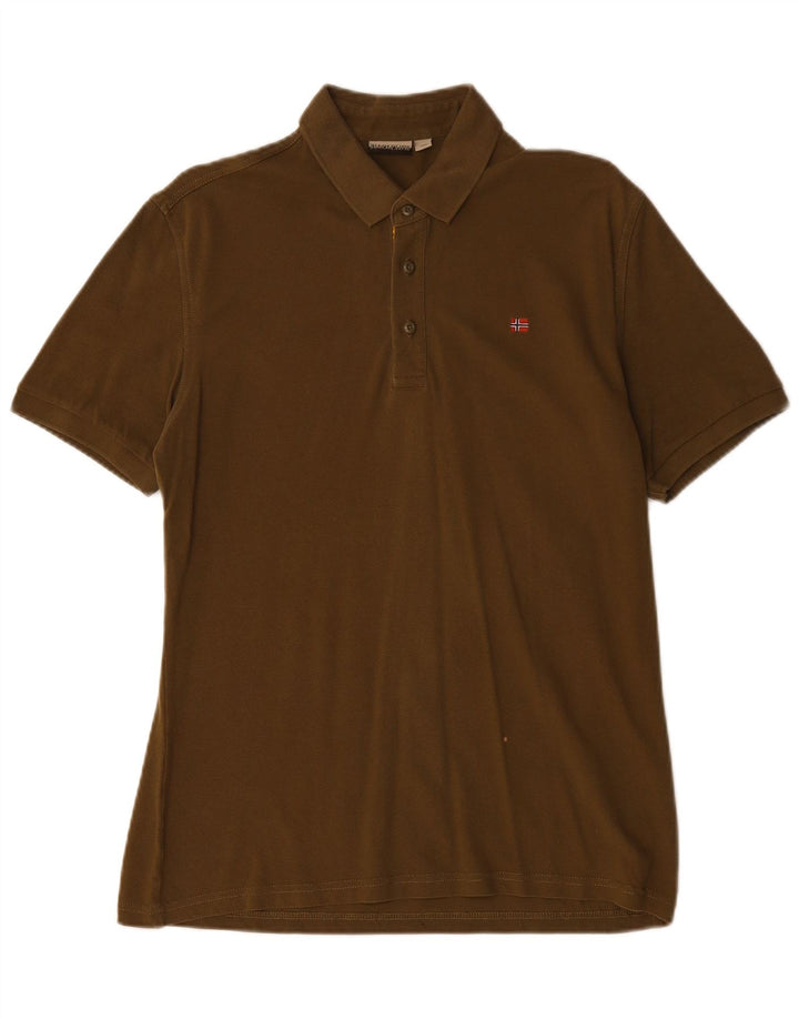 Napapijri Herren-Poloshirt, groß, Khaki, Baumwolle