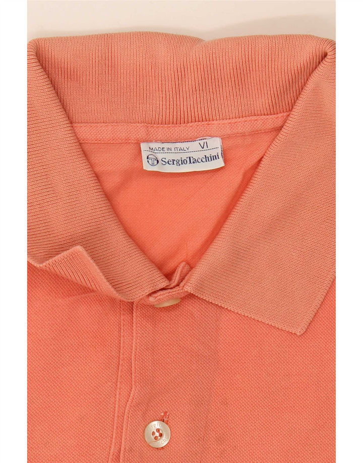 Sergio Tacchini Herren Poloshirt Große Orange Baumwolle